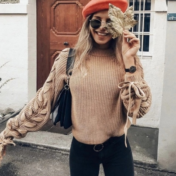 HOST PICK!!! Lace Up Sleeves Knitted Sweater. - Picture 2 of 5